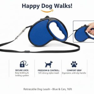 am pets dog leash with padded hand black