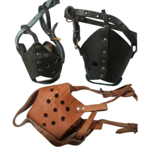 bobby dog's leather muzzle (black, xl) كمامة كلاب من الجلد للكلاب صغيرة الحجم